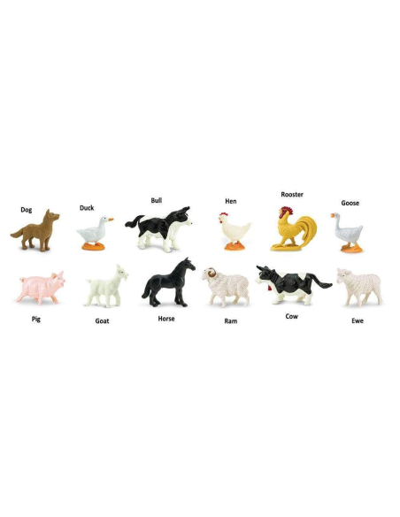 Figurines Animaux de la ferme - tube Safari Ltd® 695204 | Jouet réaliste | Matériel pédagogiqueAnimaux Montessori