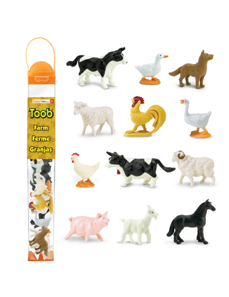 Figurines Animaux de la ferme - tube Safari Ltd® 695204 | Jouet réaliste | Matériel pédagogiqueAnimaux Montessori