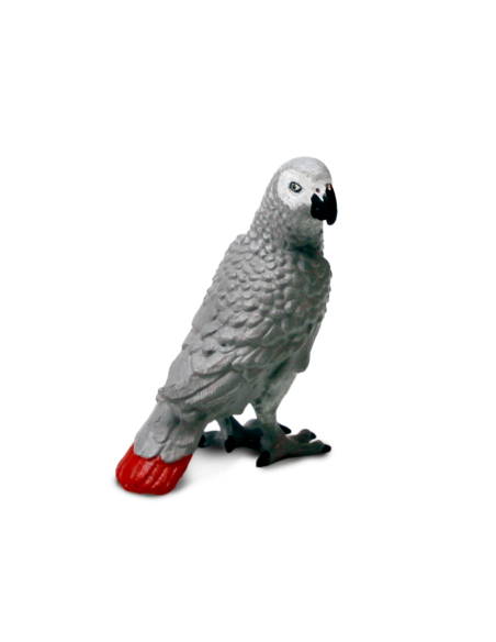 Figurine Perroquet Gris du Gabon Réaliste | Safari Ltd | Animaux Exotiques