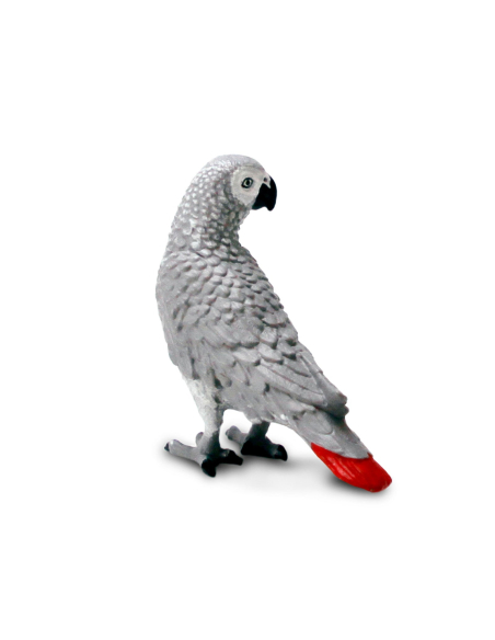 Figurine Perroquet Gris du Gabon Réaliste | Safari Ltd | Animaux Exotiques