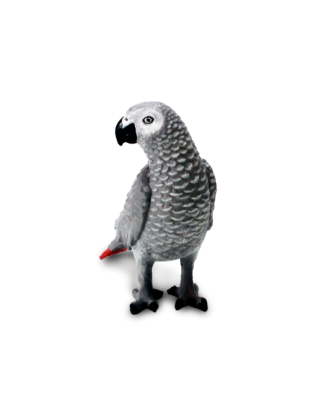 Figurine Perroquet Gris du Gabon Réaliste | Safari Ltd | Animaux Exotiques