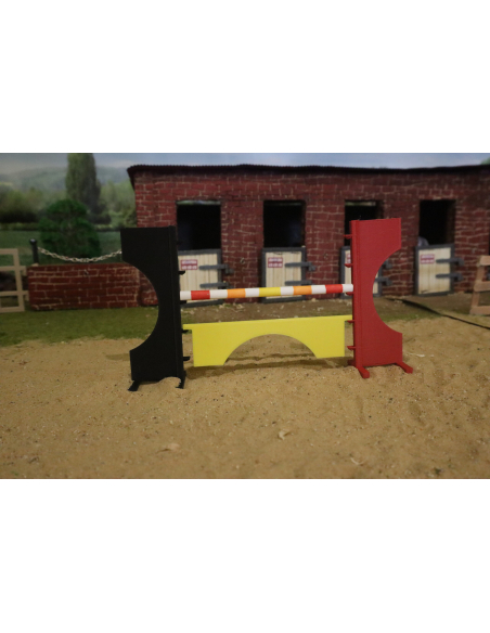 Obstacle Belgique - Saut Miniature Noir, Rouge & Jaune Équestre Schleich