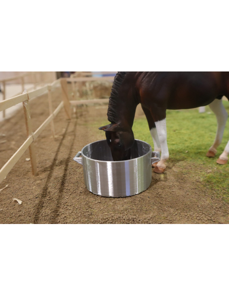Bac à Eau pour Figurines de Chevaux - Effet Métal - LesMinis