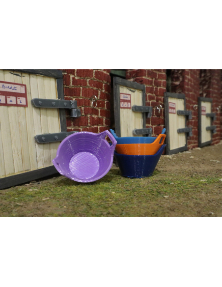 Lot de 4 seaux pour figurines de chevaux - Écurie miniature