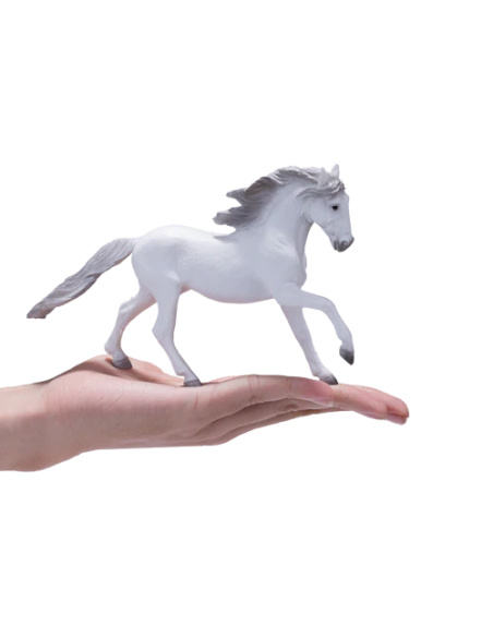 Figurine Cheval Lusitanien Blanc Mojo - La Quintessence de l'Élégance Équine