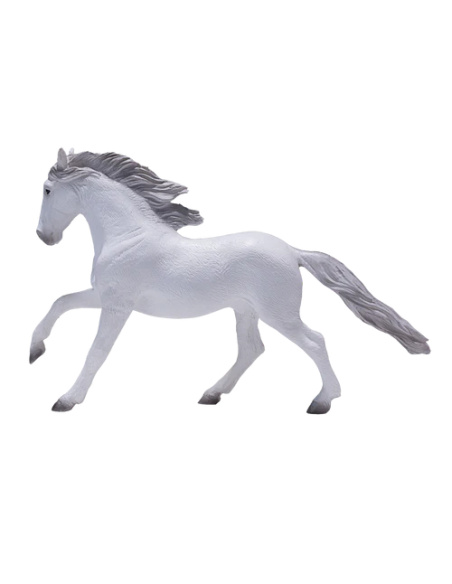 Figurine Cheval Lusitanien Blanc Mojo - La Quintessence de l'Élégance Équine