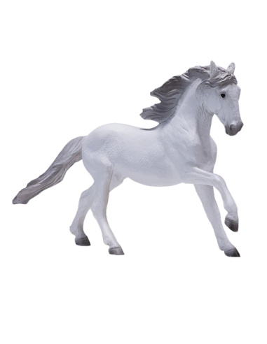 Figurine Cheval Lusitanien Blanc Mojo - La Quintessence de l'Élégance Équine