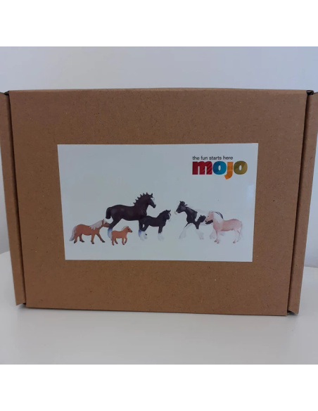 Coffret Chevaux et Poneys Mojo | 6 Figurines Équines Détaillées | Collection Farm World