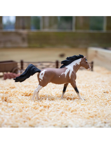 Figurine Cheval Étalon Pinto Mustang - Safari Ltd® 152405 | Jouet réaliste | Matériel pédagogiqueAnimaux Montessori
