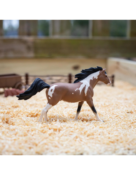 Figurine Cheval Étalon Pinto Mustang - Safari Ltd® 152405 | Jouet réaliste | Matériel pédagogiqueAnimaux Montessori