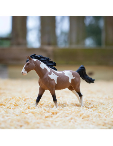 Figurine Cheval Étalon Pinto Mustang - Safari Ltd® 152405 | Jouet réaliste | Matériel pédagogiqueAnimaux Montessori