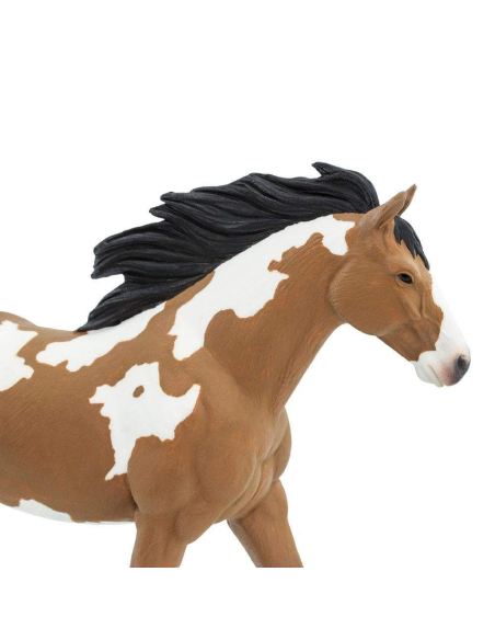 Figurine Cheval Étalon Pinto Mustang - Safari Ltd® 152405 | Jouet réaliste | Matériel pédagogiqueAnimaux Montessori