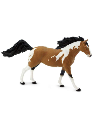 Figurine Cheval Étalon Pinto Mustang - Safari Ltd® 152405 | Jouet réaliste | Matériel pédagogiqueAnimaux Montessori