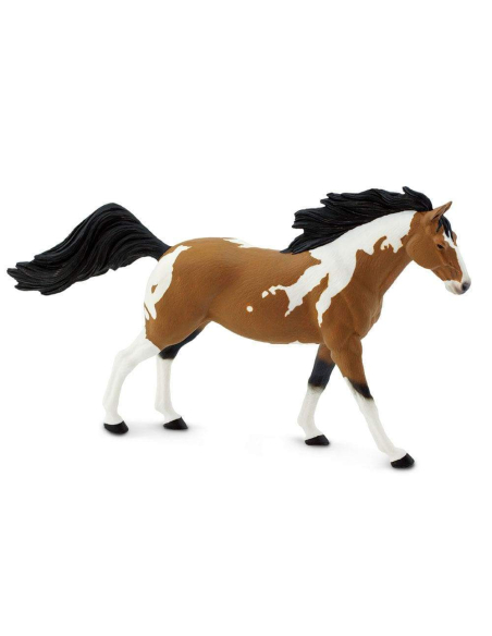 Figurine Cheval Étalon Pinto Mustang - Safari Ltd® 152405 | Jouet réaliste | Matériel pédagogiqueAnimaux Montessori