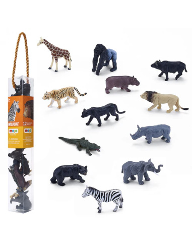 Ensemble Animaux Sauvages d'Afrique Réaliste | Tube MOJO | Découverte Sensorielle