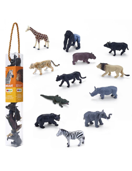 Ensemble Animaux Sauvages d'Afrique Réaliste | Tube MOJO | Découverte Sensorielle