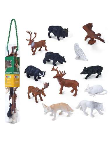 Ensemble Animaux de la Forêt Réaliste | Tube MOJO | Découverte Sensorielle