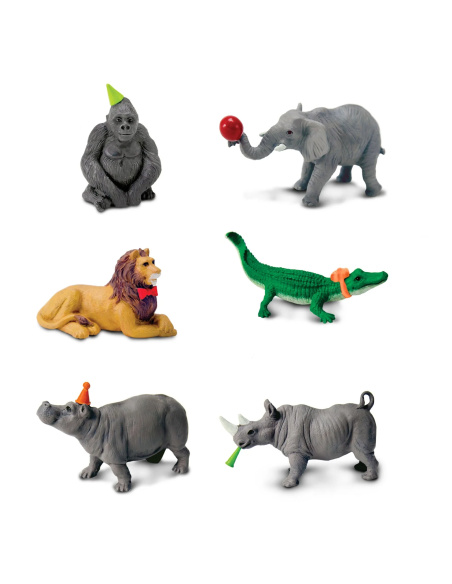 Toob Safari "Party Animals" - Figurines Animaux Festives pour Décorer vos Cupcakes