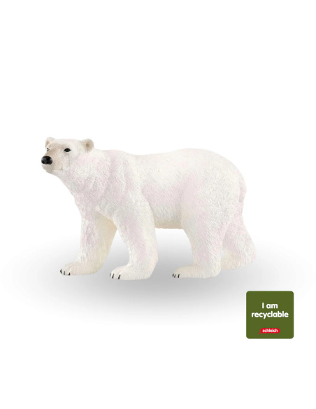 Figurine Schleich ours polaire 14800, position debout tête haute