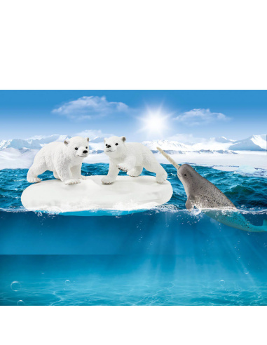 Figurine Glissade en folie des ours polaires Schleich 42531 - Aventure Arctique