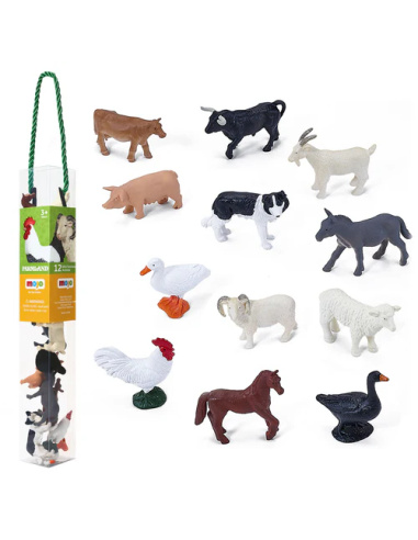 Ensemble Animaux de la Ferme Réaliste | tube MOJO | Découverte Sensorielle