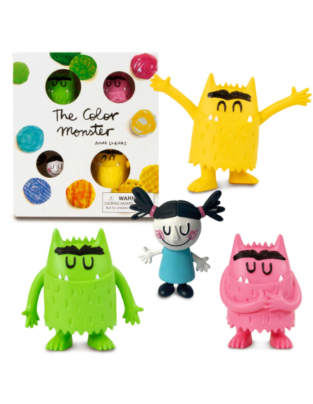 Coffret 4 figurines Le Monstre des Couleurs : Nuna | Jouet Éducatif Émotions | LesMinis.fr