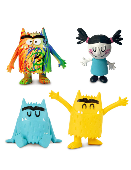 Coffret 4 figurines Le Monstre des Couleurs : Nuna | Jouet Éducatif Émotions | LesMinis.fr