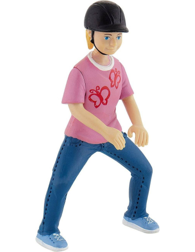 Figurine cavalière enfant Bullyland – Emily avec bombe – 9 cm
