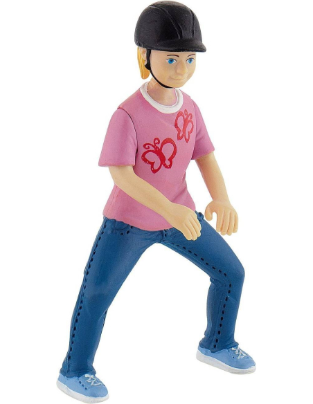 Figurine cavalière enfant Bullyland – Emily avec bombe – 9 cm