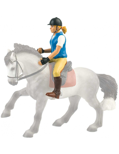 Figurine cavalière Bullyland – Nina tenue bleue – sans cheval – 9 cm