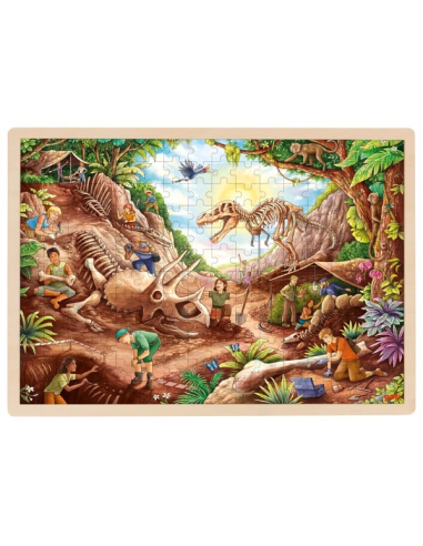Puzzle Fouilles Dinosaures 192 Pièces - Site archéologique