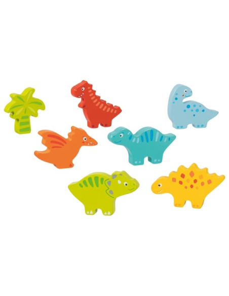 Puzzle Dinosaures 2-en-1 Goki - Figurines Épaisses qui Tiennent Debout