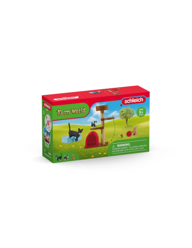 Aire de jeu pour chats Schleich – 15 pièces | Jouets pour figurines
