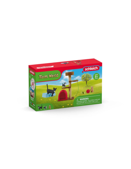 Aire de jeu pour chats Schleich – 15 pièces | Jouets pour figurines