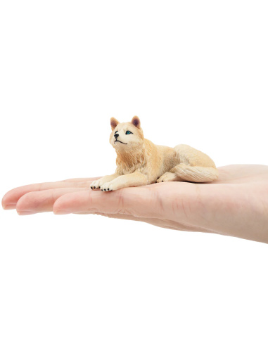 Figurine loup arctique blanc assis ToyMany