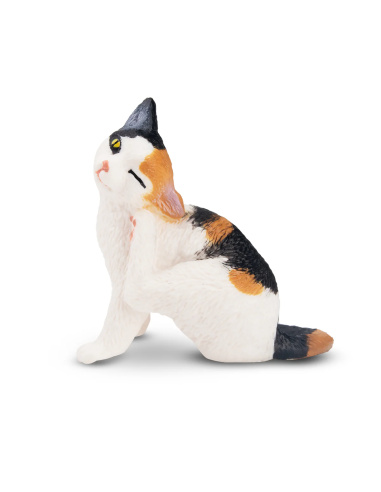 Figurine chat écaille de tortue assis Toymany