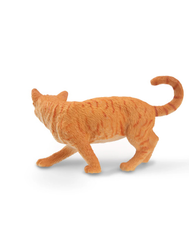 Figurine chat tigré orange en marche Toymany