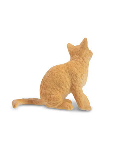 Figurine chat tigré orange assis Toymany