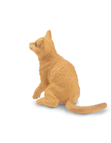 Figurine chat tigré orange assis Toymany