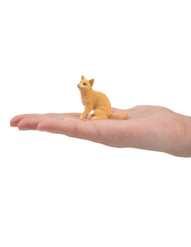 Figurine chat tigré orange assis Toymany