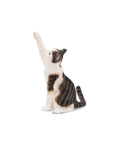 Figurine chat tigré & blanc Toymany – mini