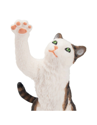 Figurine chat tigré & blanc Toymany – mini