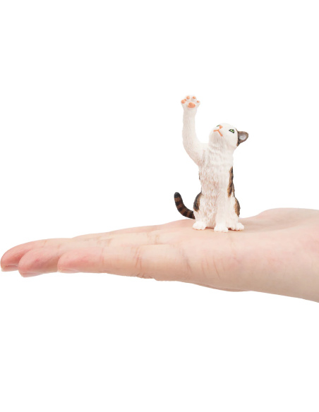 Figurine chat tigré & blanc Toymany – mini