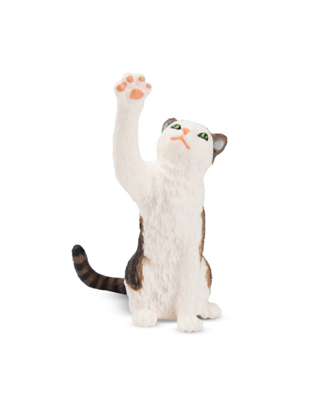 Figurine chat tigré & blanc Toymany – mini