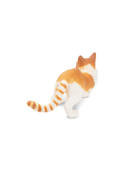 Figurine chat roux & blanc qui s’étire Toymany – mini