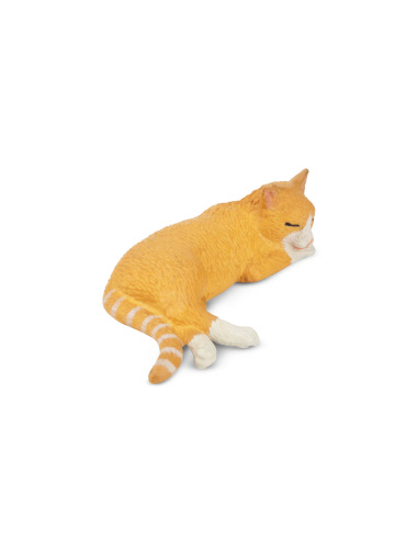 Figurine chat orange couché Toymany – mini