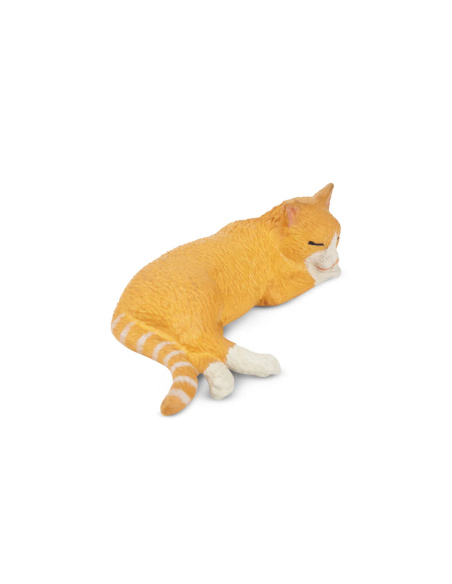 Figurine chat orange couché Toymany – mini