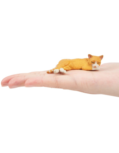 Figurine chat orange couché Toymany – mini