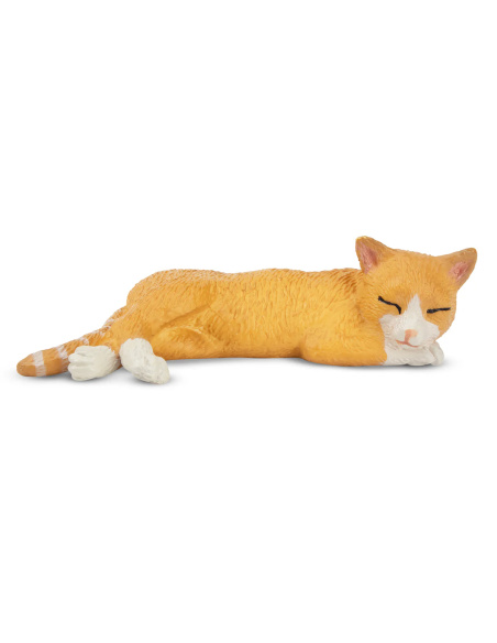 Figurine chat orange couché Toymany – mini