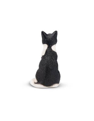 Figurine chat noir et blanc perché Toymany